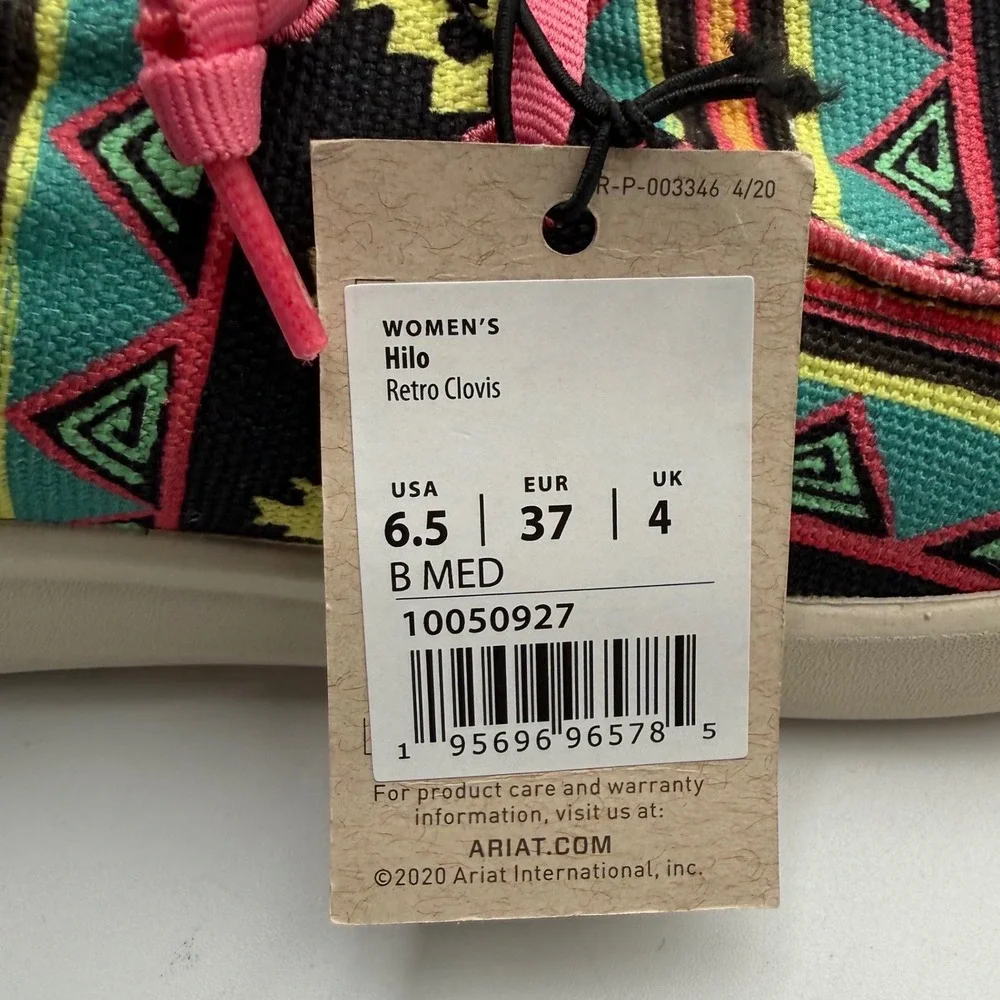 Ariat Hilo Retro Clovis Slip On Shoes Women's 6.5 B Multicolor Aztec NWT